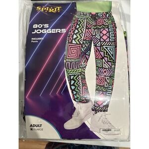 Spirit Halloween 80s Jogger Pants Adult Large Neon‎ Retro Geometric Party Funky
